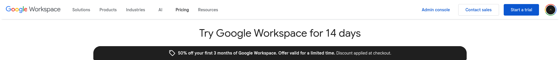 Google Workspace promotional pricing duration and offer terms