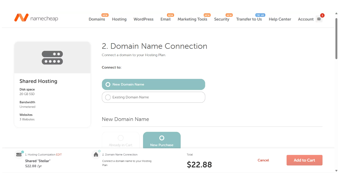 „Namecheap“ naudojimo paprastumas