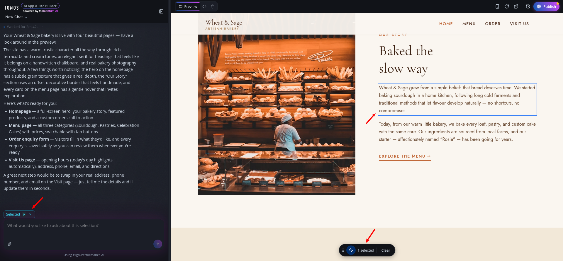 screenshot of the visual editor