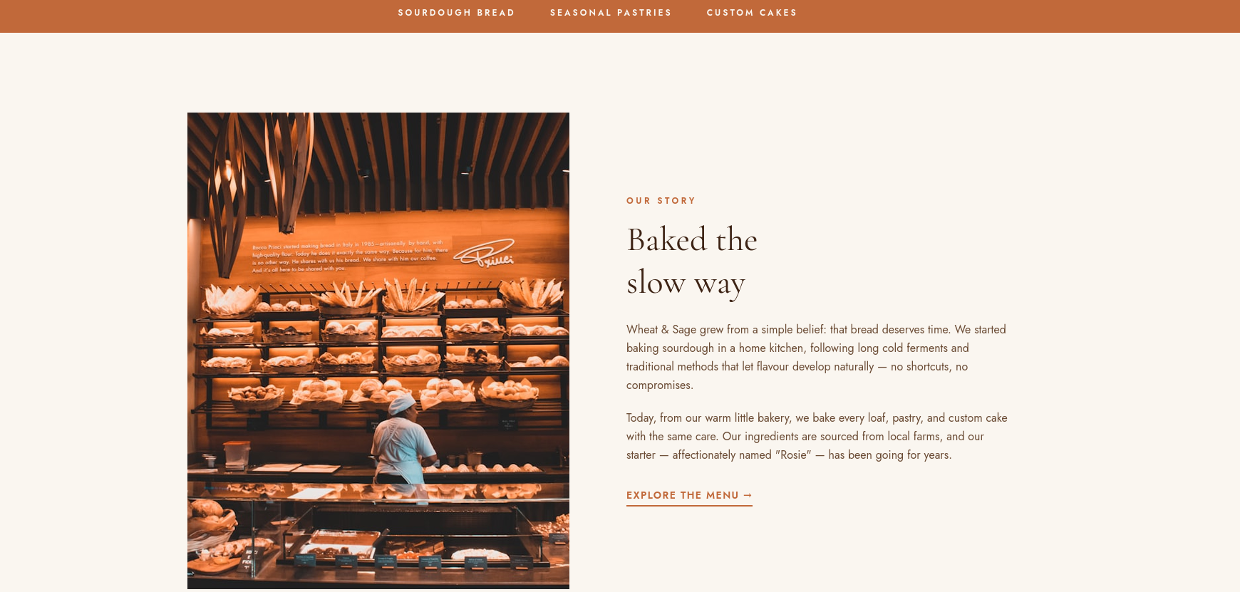 screenshot of the Website