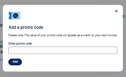 IONOS shopping cart coupon code field