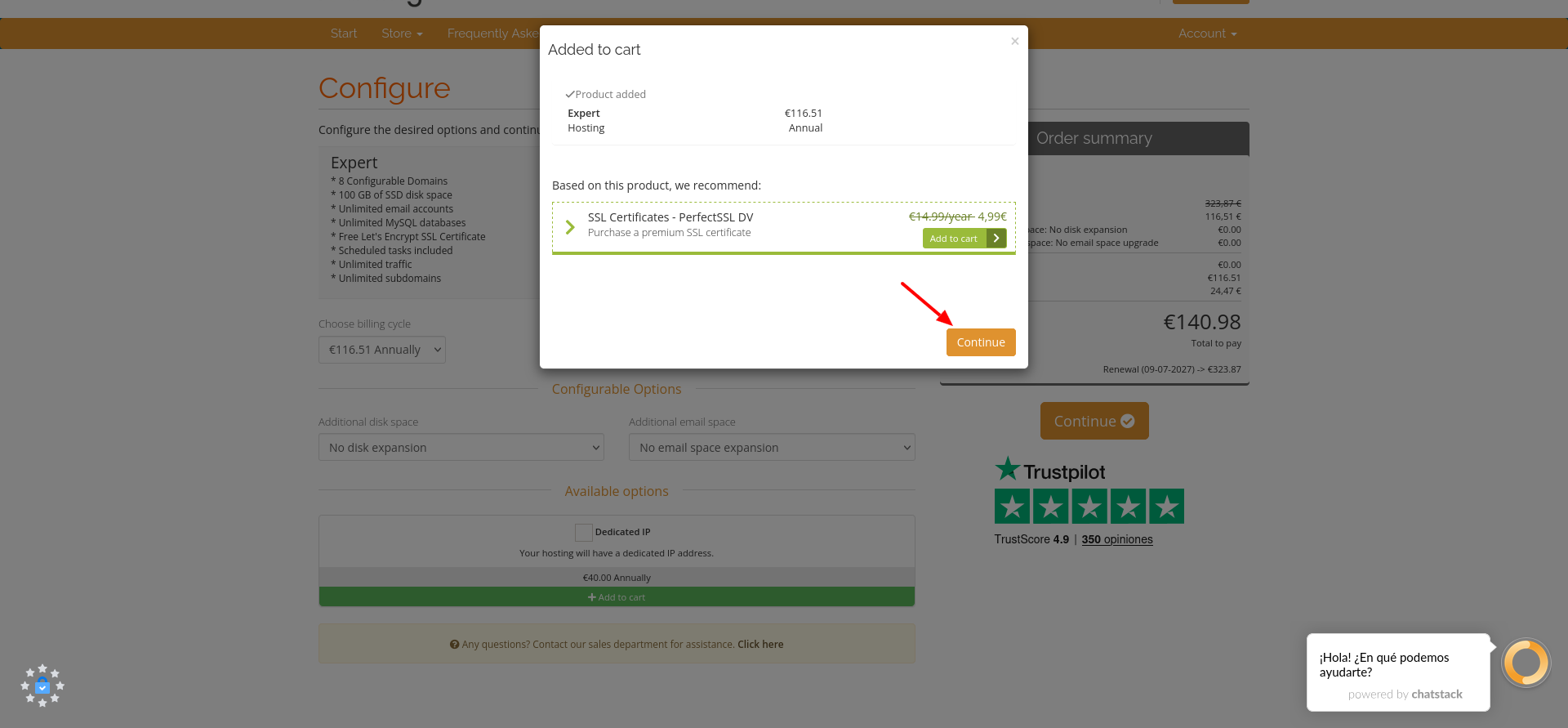 screenshot of SSL configurations