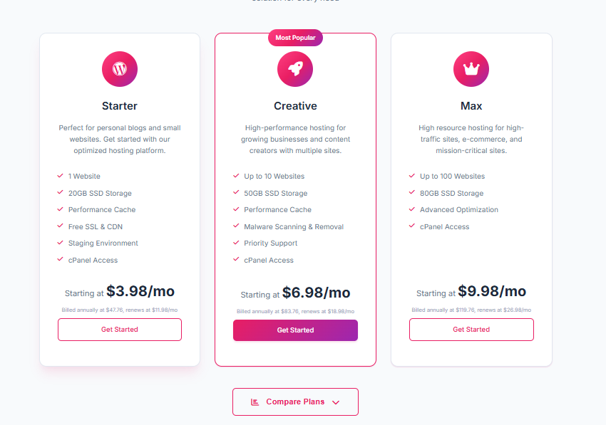 LumisCloud hosting plans and products