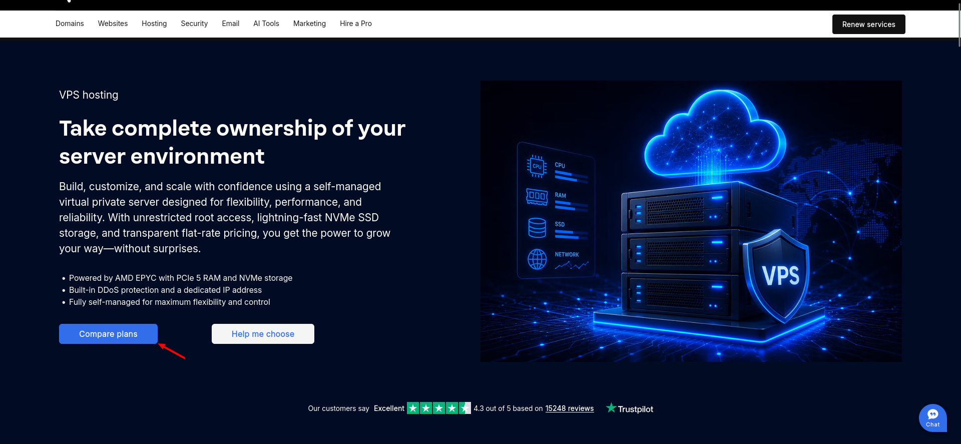 Network Solutions VPS hosting landing page
