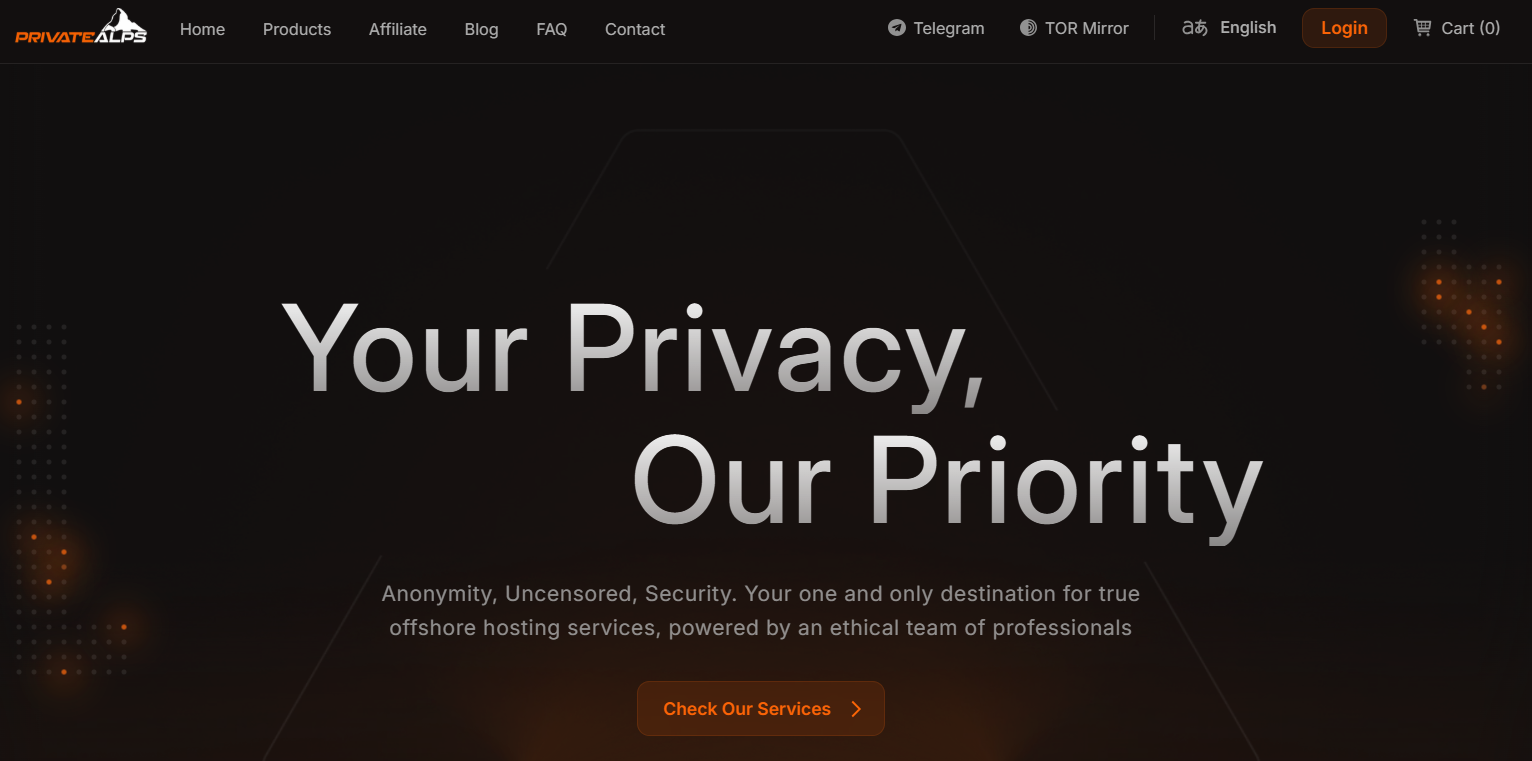 PrivateAlps coupon codes and hosting deals page