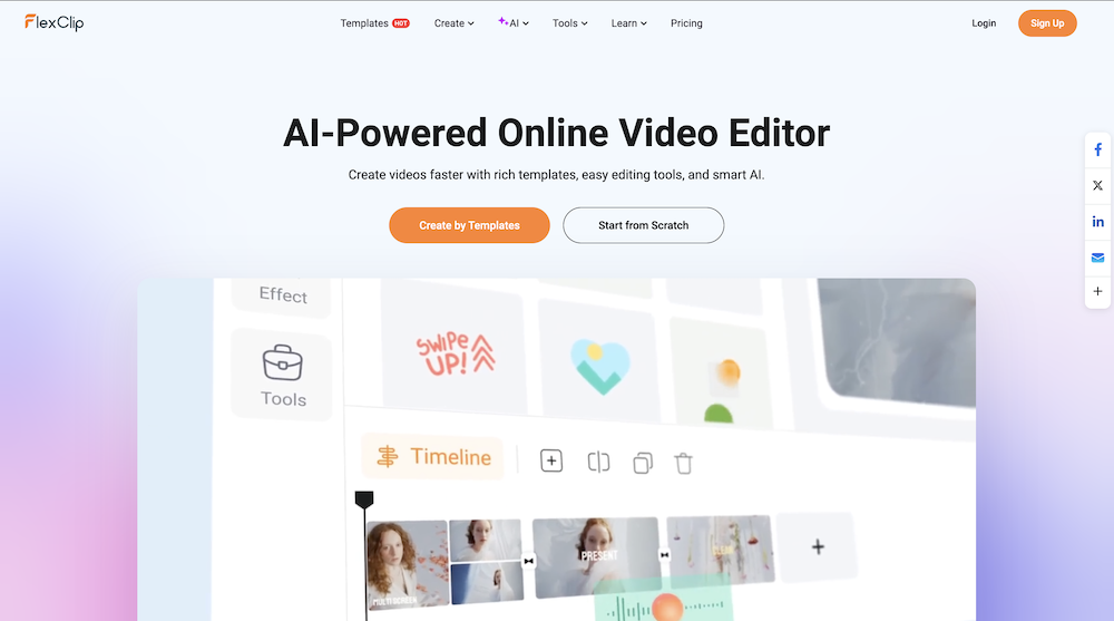 FlexClip Website screenshot