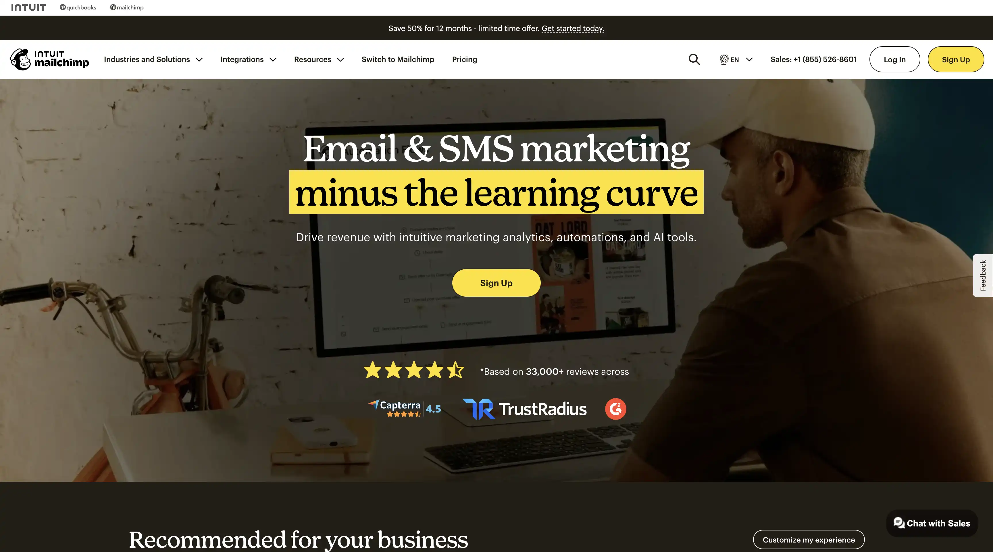 Mailchimp website screenshot