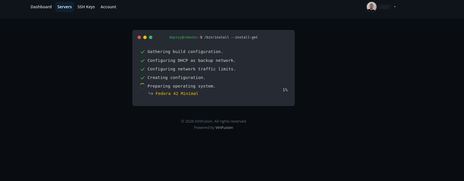 screenshot of Operating System preparing process