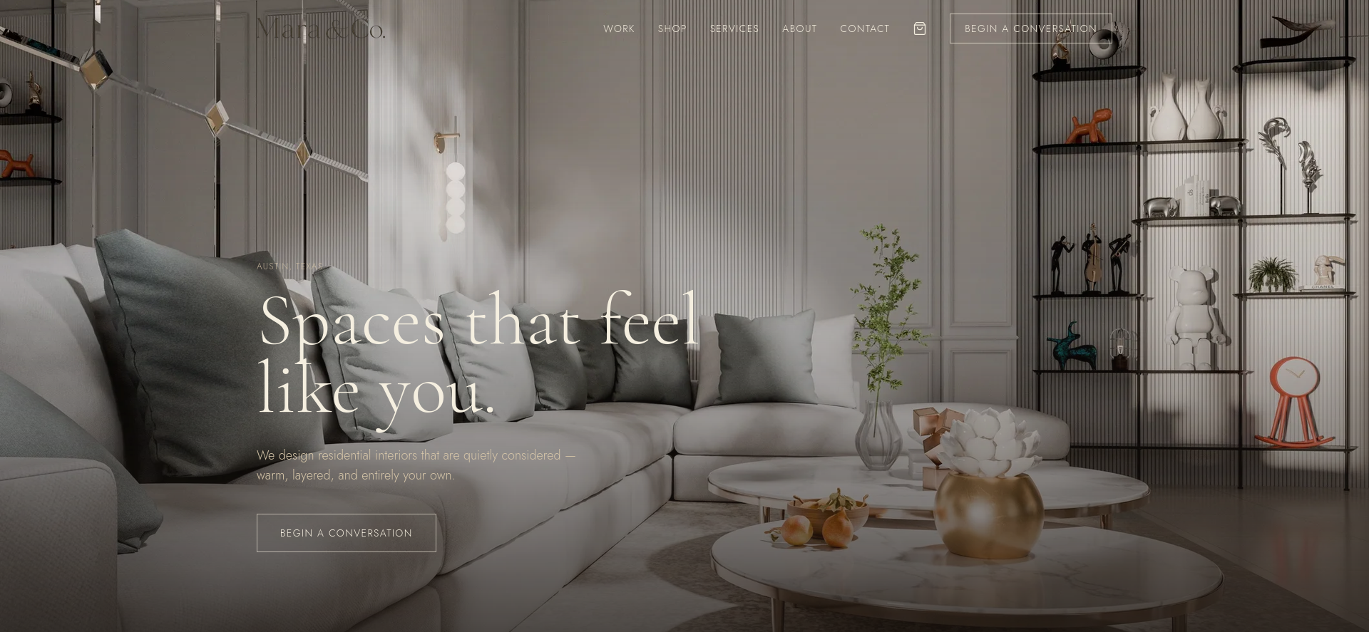 screenshot of created website