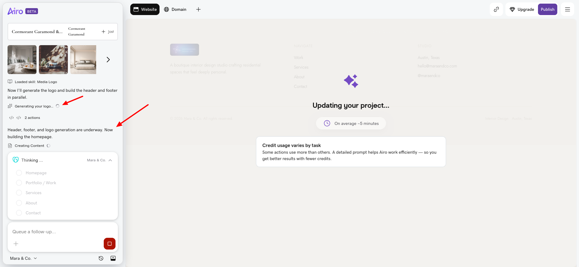 screenshot of homepage building