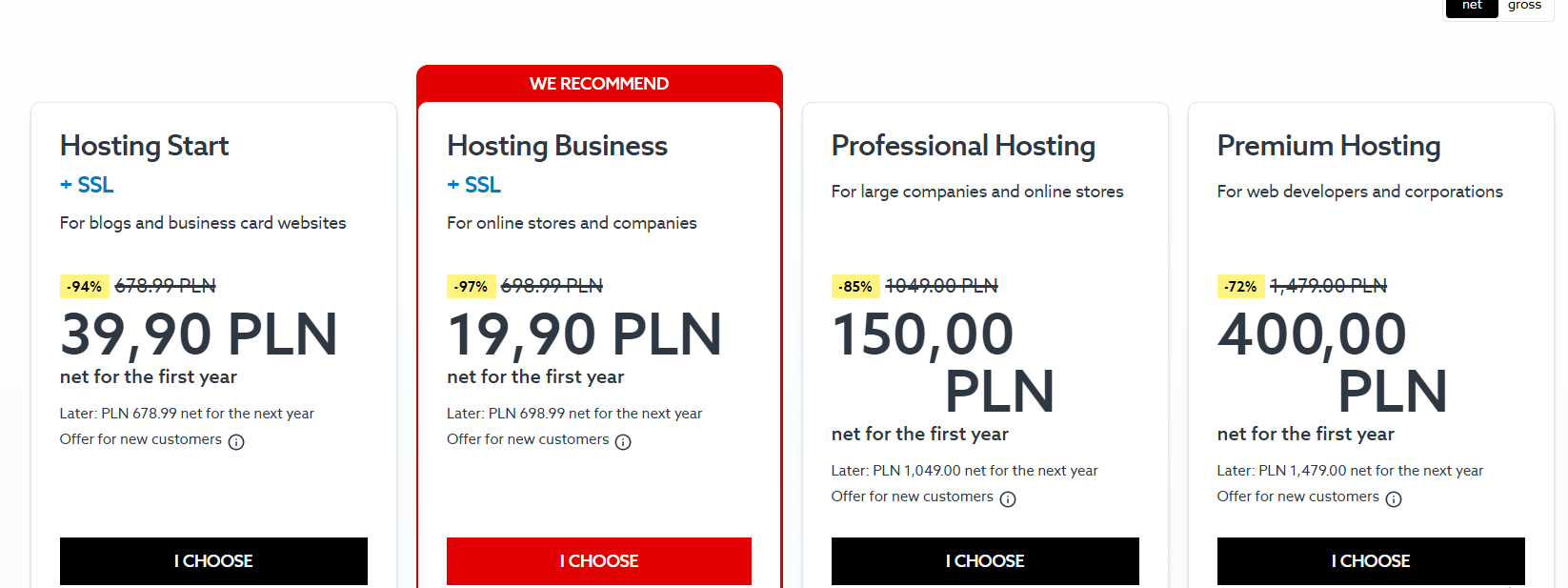 home.pl Webhosting-Tarife und Pakete