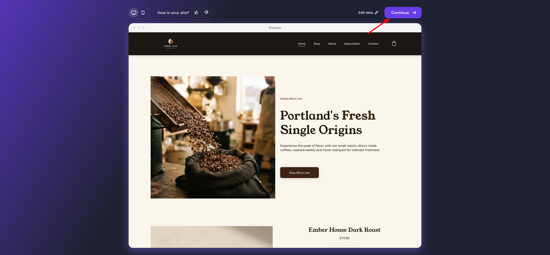 Hostinger Website Builder Manual mode AI-generated first draft in the visual editor
