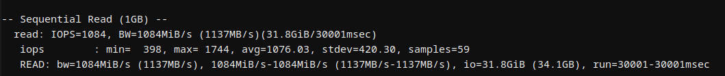 Hostinger MERN VPS sequential disk read benchmark results