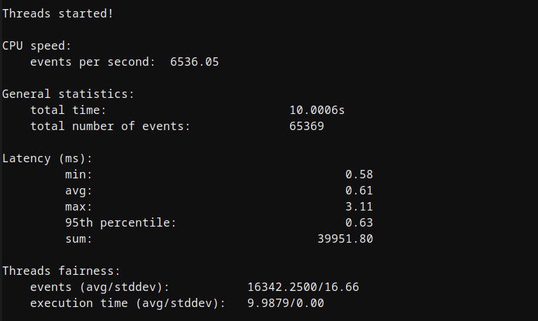Hostinger Ubuntu VPS four-thread CPU performance benchmark results