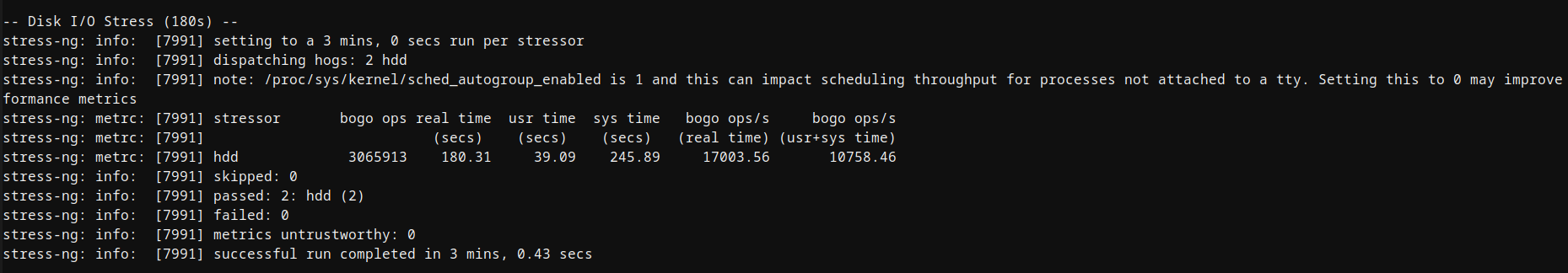 Hostinger Ubuntu VPS disk stress test results