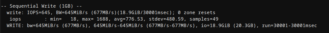Hostinger Ubuntu VPS sequential disk write benchmark results