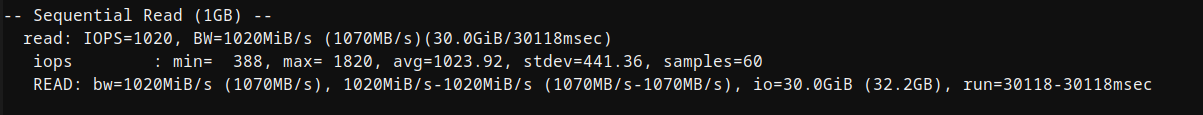 Hostinger Ubuntu VPS sequential disk read benchmark results