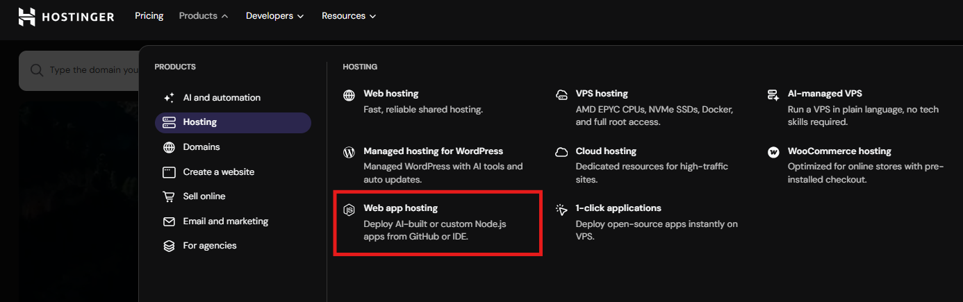 كوبونات Hostinger Web Apps Hosting