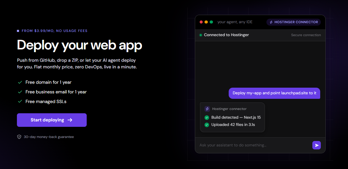 كوبونات Hostinger Web Apps Hosting