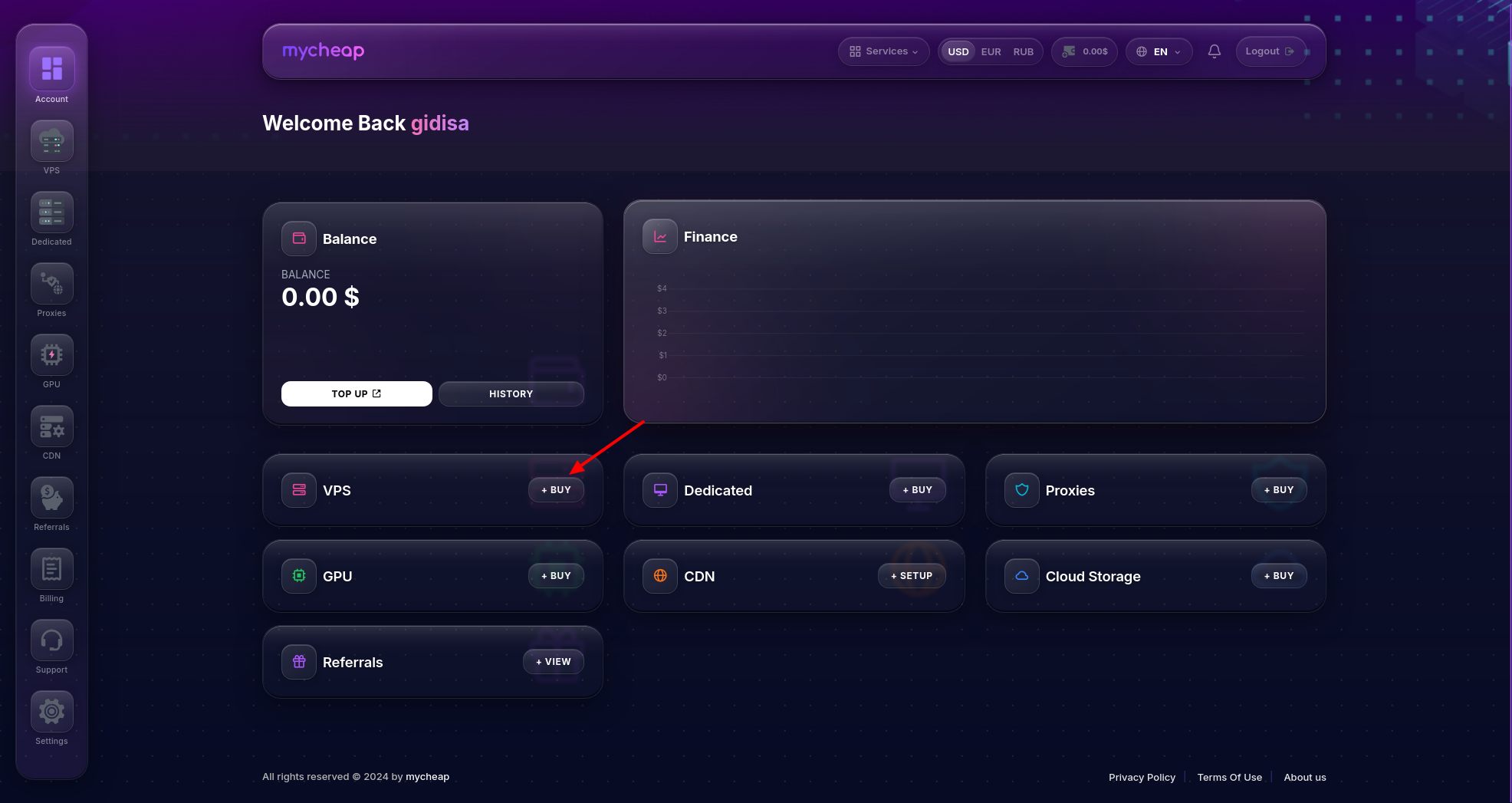 screenshot of the Buy button
