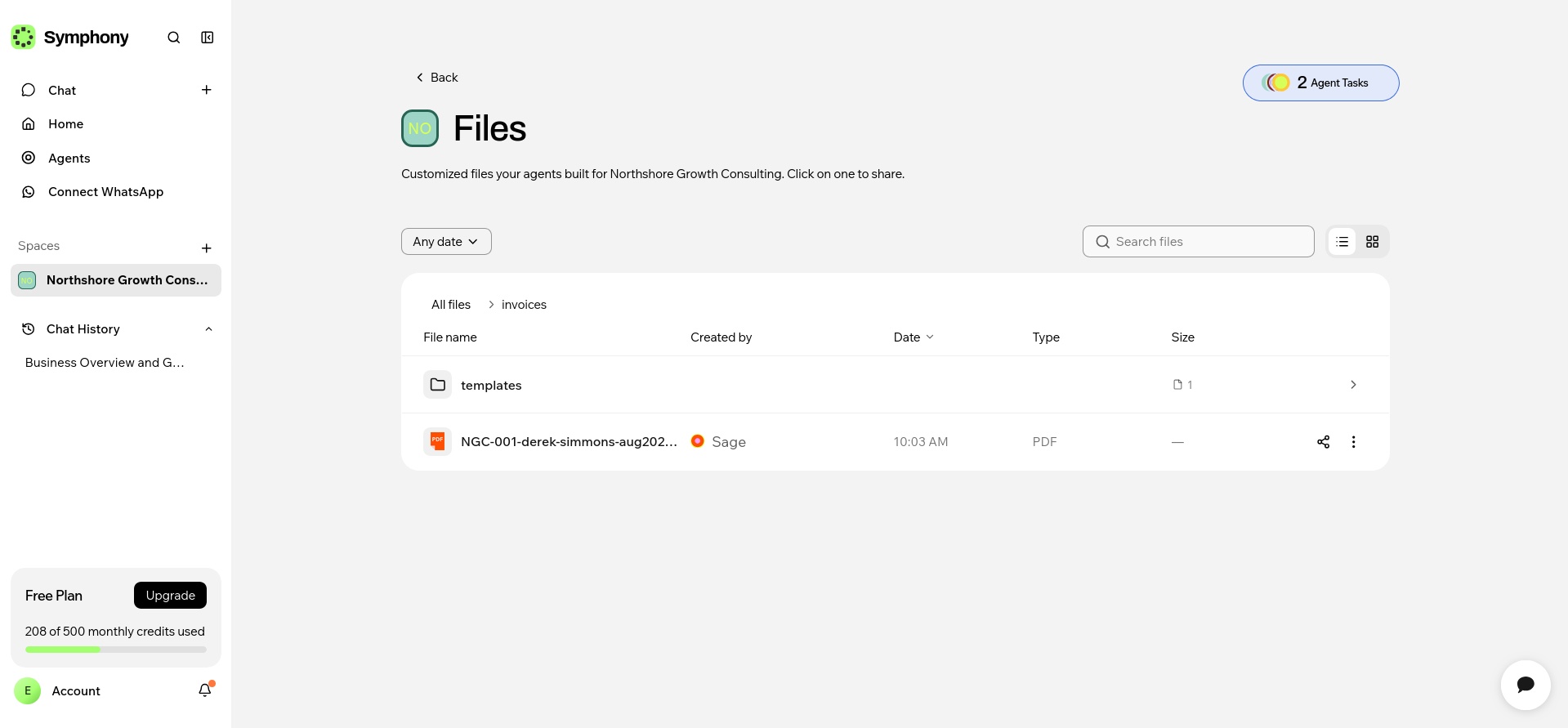 Finished invoice file created by Sage in Symphony