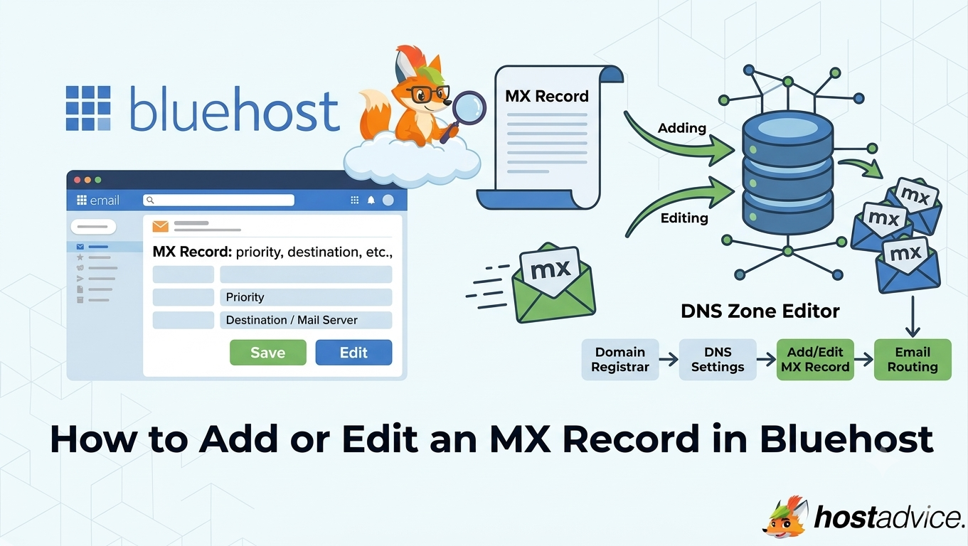 How to add Bluehost MX record
