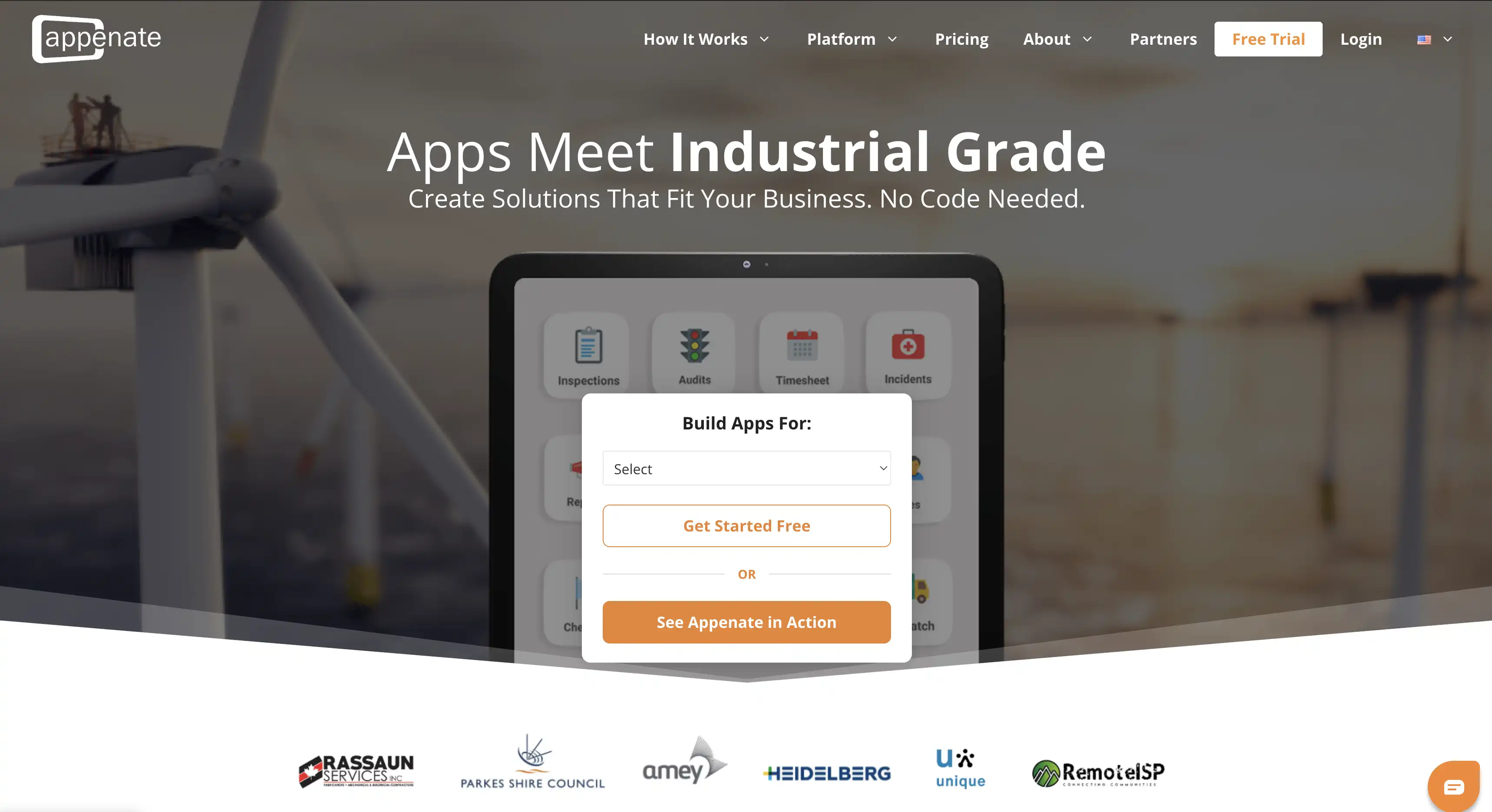 Screenshot of Appenate website