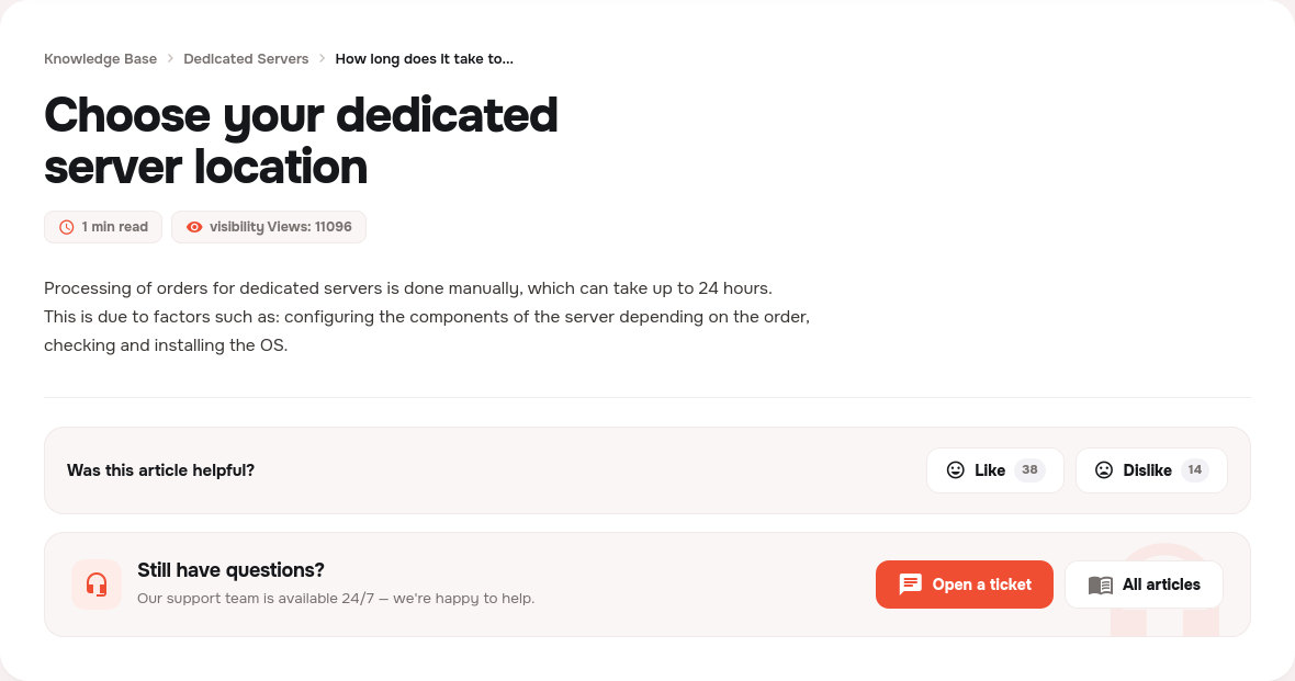 screenshot of the Knowledge Base article