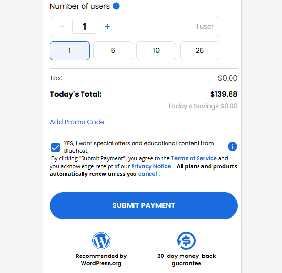 Bluehost AI Website Builder Coupon