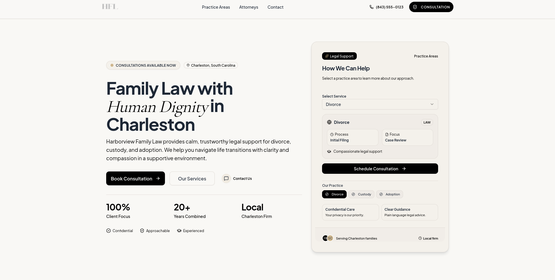 Bluehost AI generated Harborview Family Law multi-page website