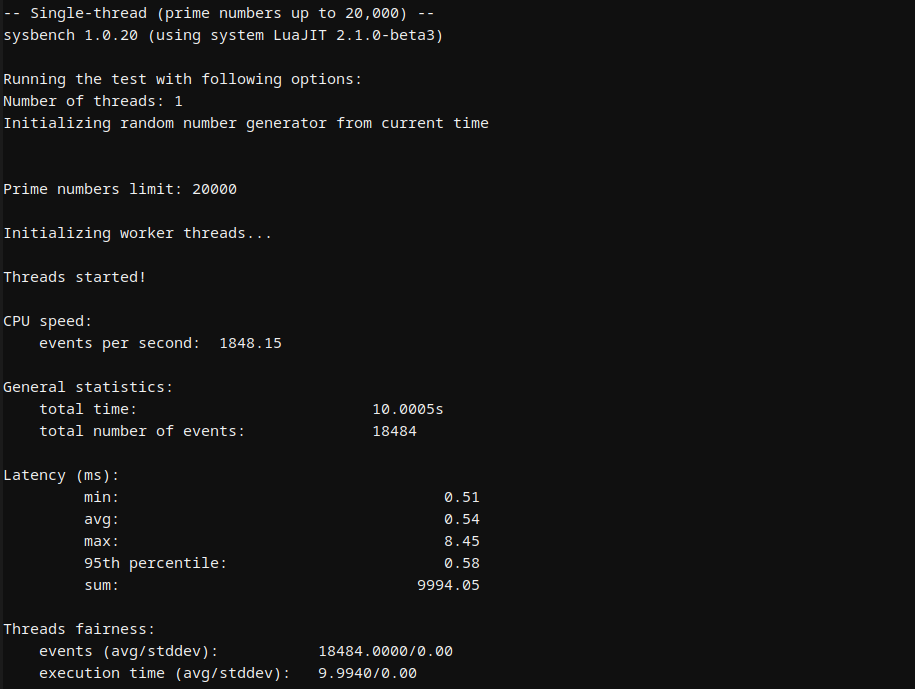 Bluehost Claude Code VPS single-thread CPU benchmark results