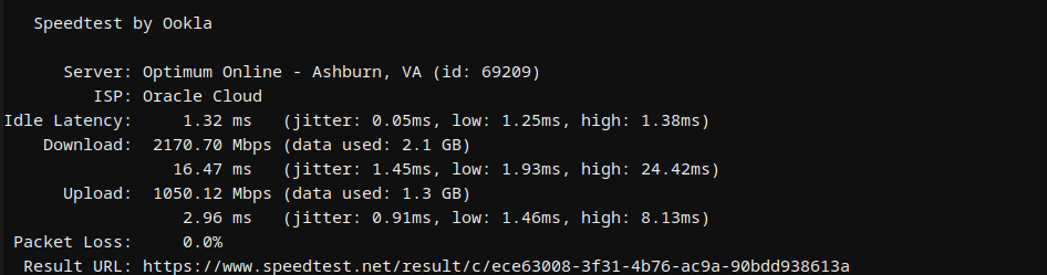 Bluehost Docker Hosting second network speed test