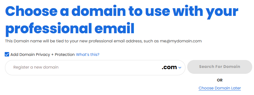 Bluehost Google Workspace domain selection