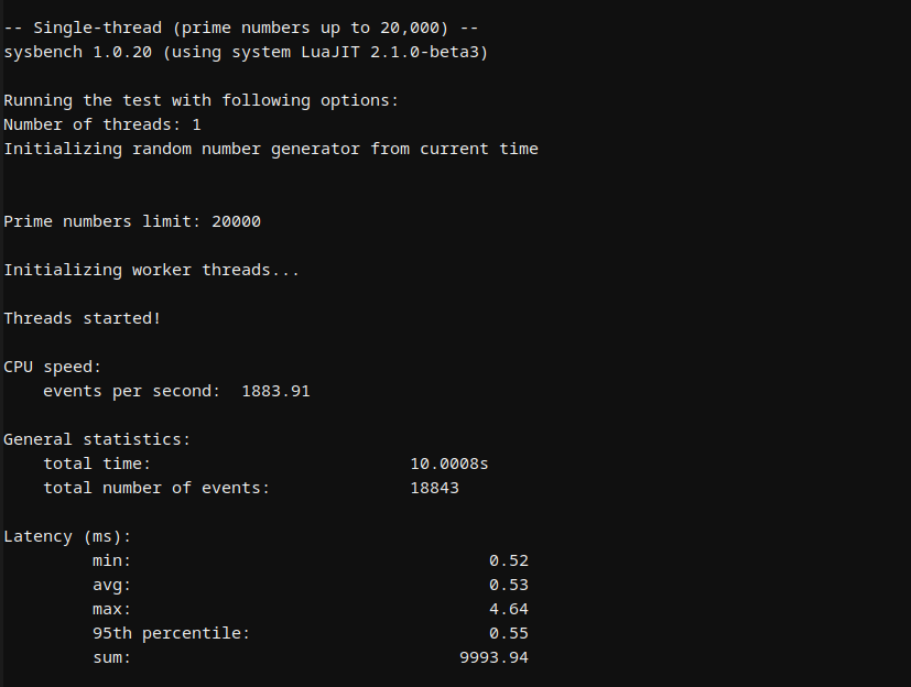 Bluehost Hermes Agent single-thread CPU benchmark results