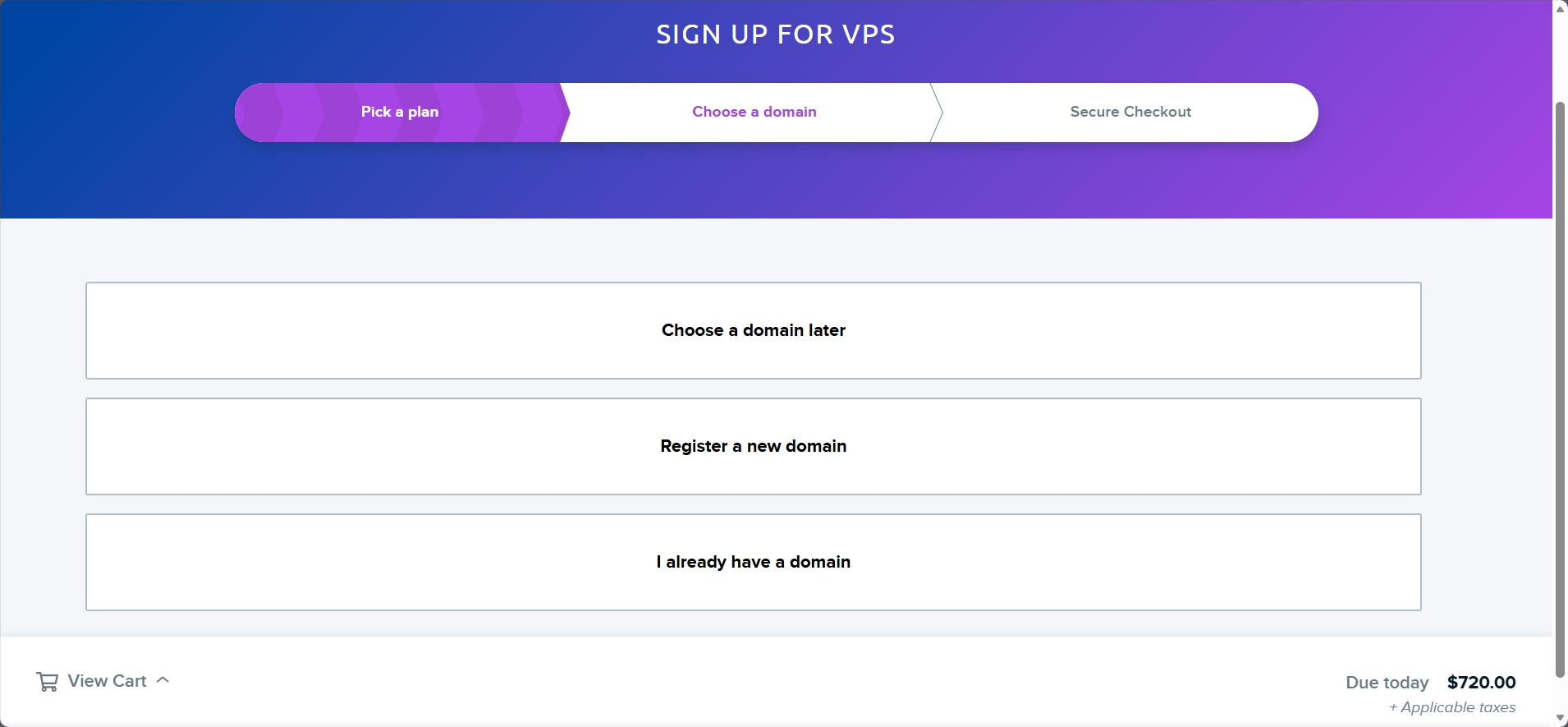 DreamHost domain selection during signup