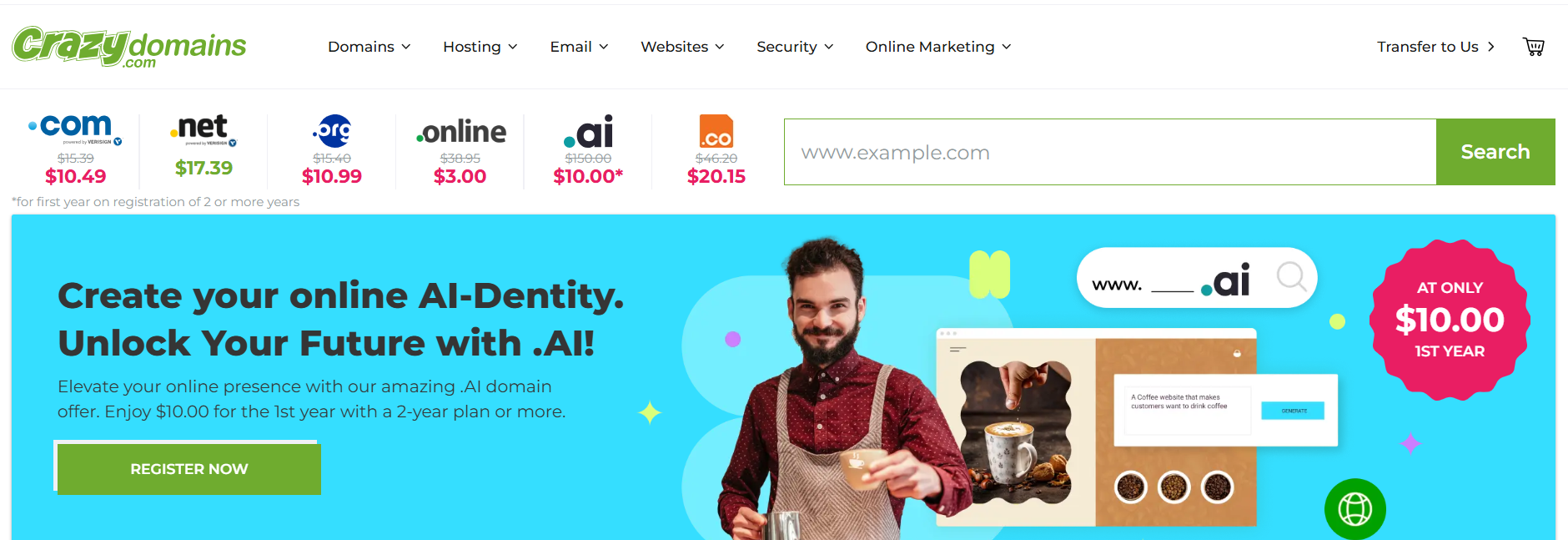 CrazyDomains India coupon codes and promotional offers for September 2026