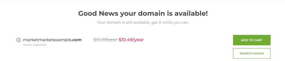 CrazyDomains India Add to Cart option