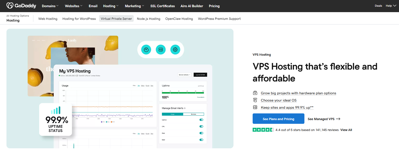 GoDaddy VPS Hosting option for OpenClaw hosting