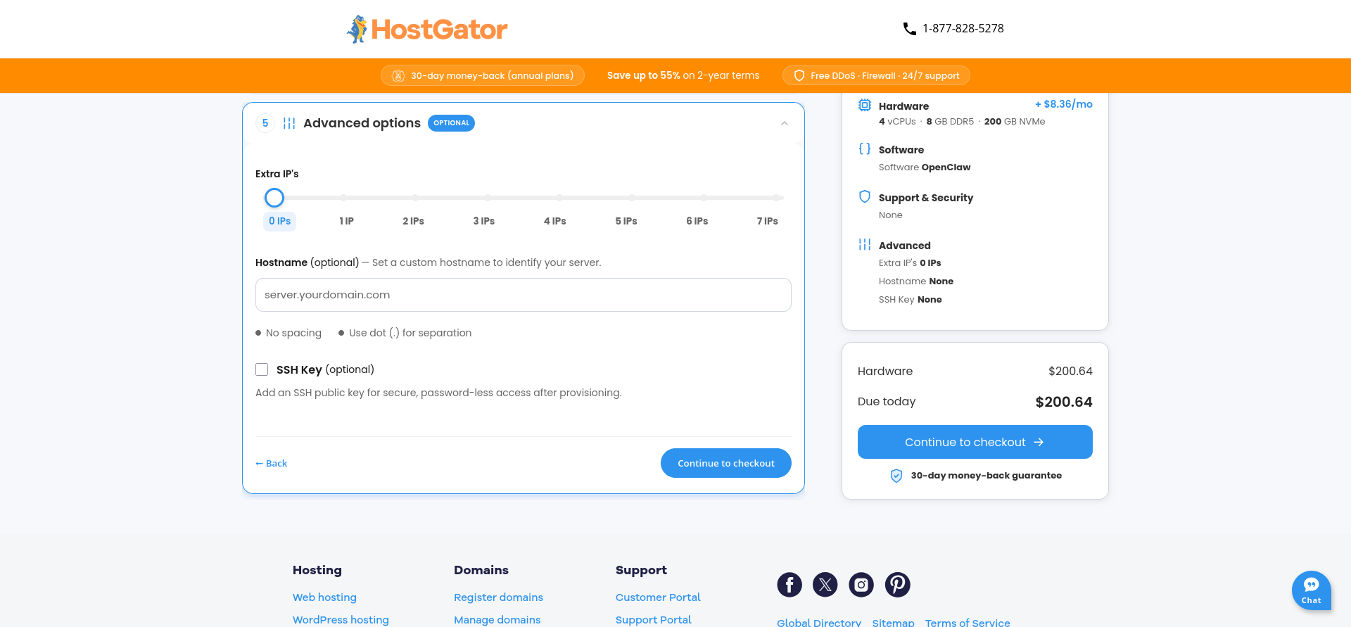 HostGator OpenClaw VPS advanced server configuration options
