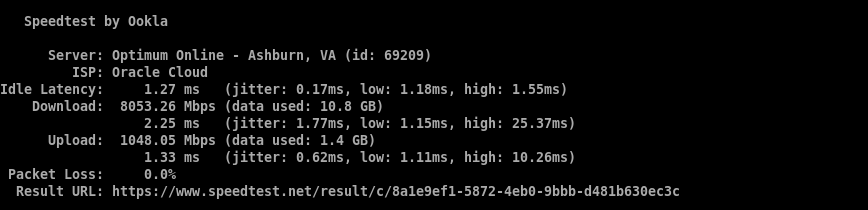 HostGator OpenClaw VPS first network speed test from Ashburn