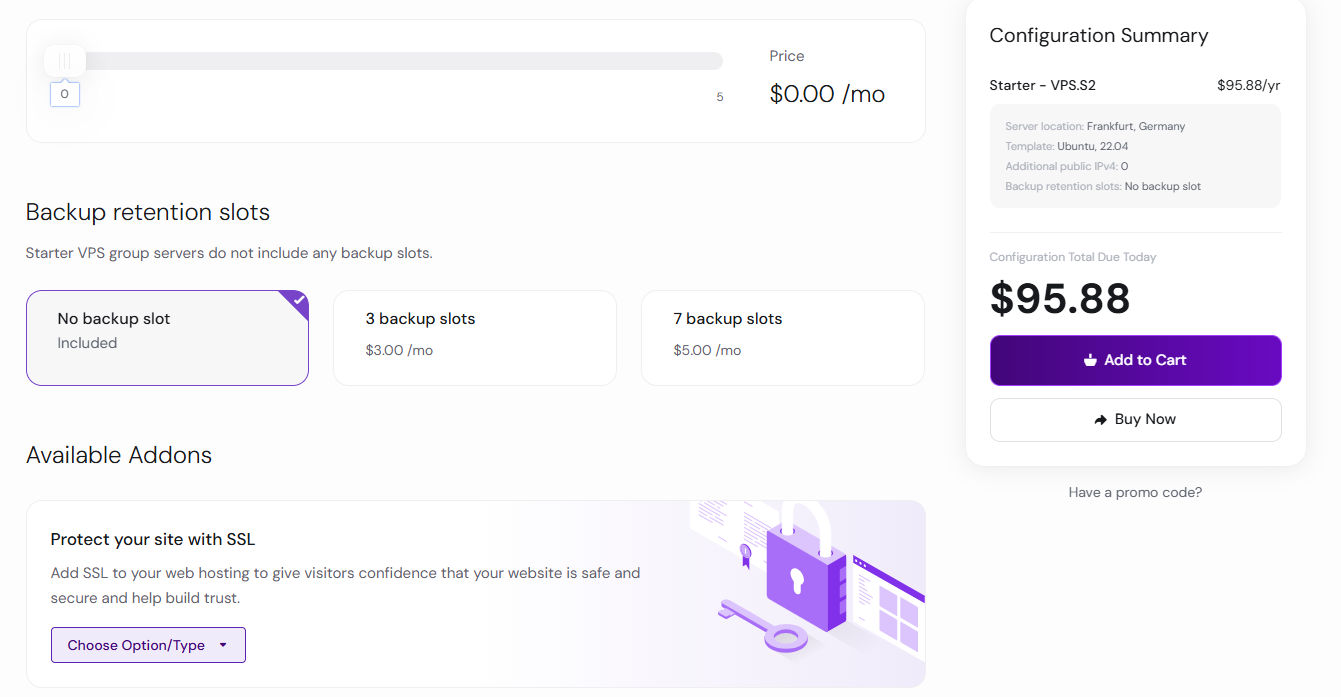 LumaDock VPS Order Now option