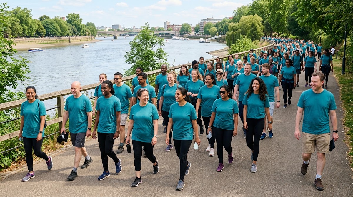 Group participating in a community walk