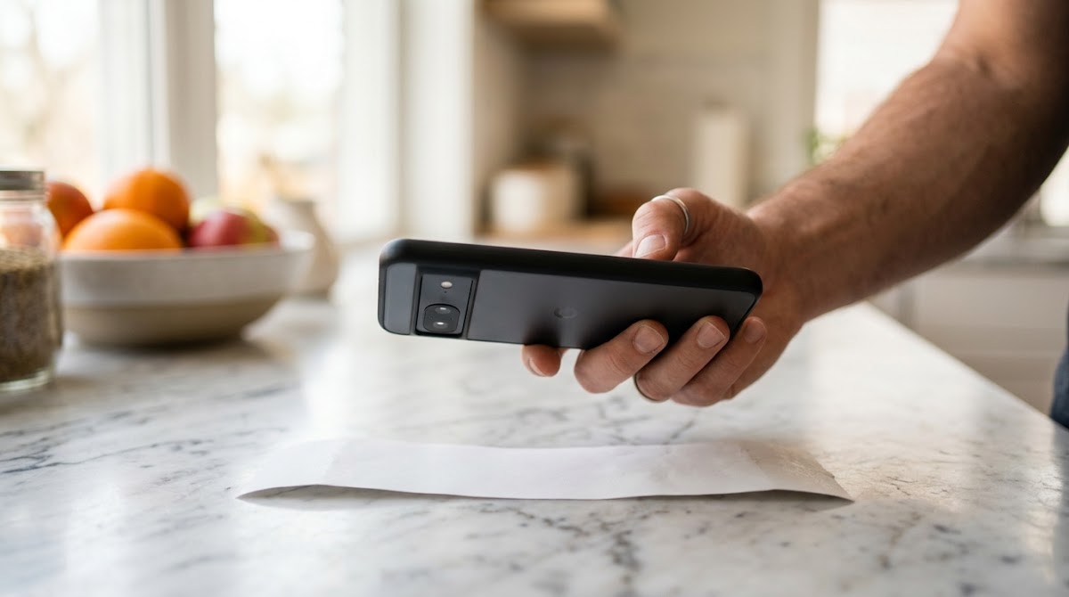 Scanning a receipt with a smartphone