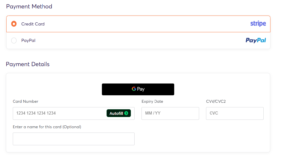 ChemiCloud checkout payment methods and final order confirmation