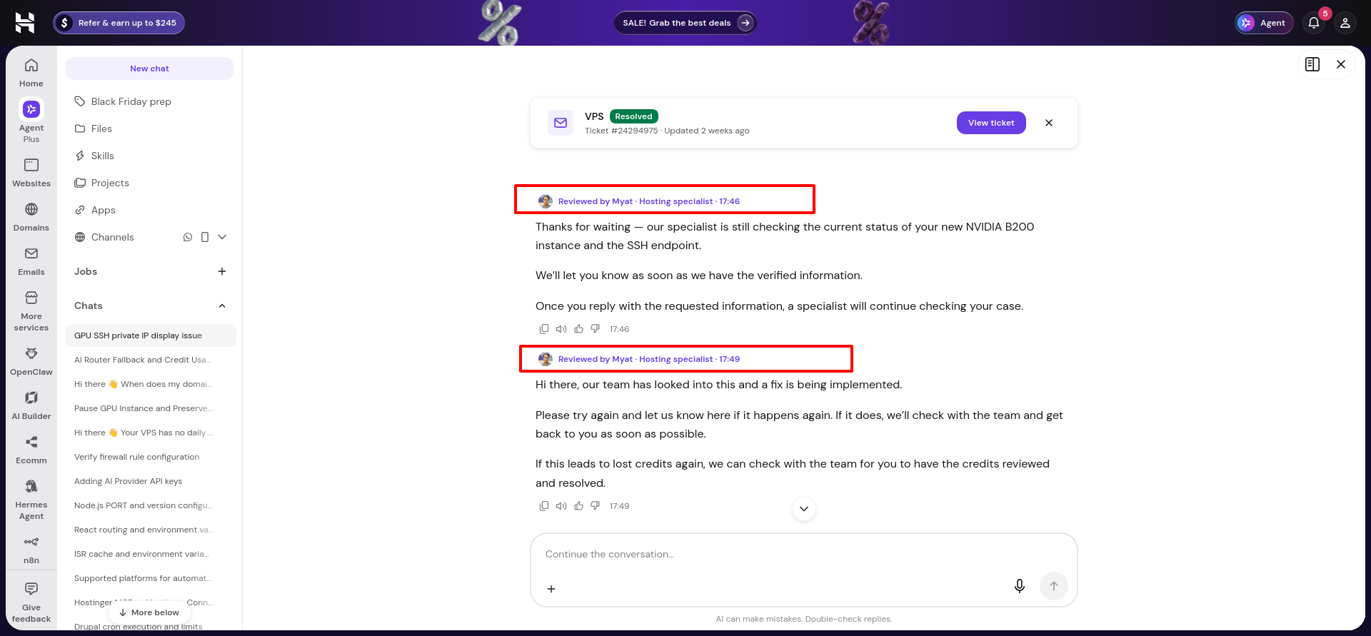 Hostinger vs HostGator comparison screenshot