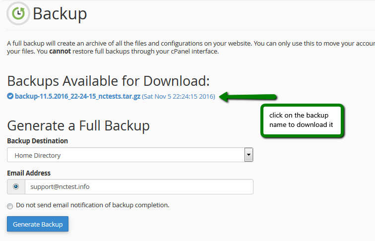 Namecheap Stellar Plus cPanel AutoBackup restore screen showing daily, weekly and monthly restore points.