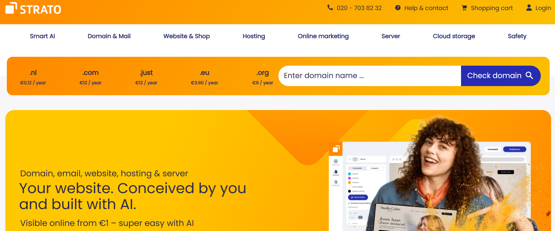 Strato AI Web & Site Builder coupon Show Code and Show Deal options