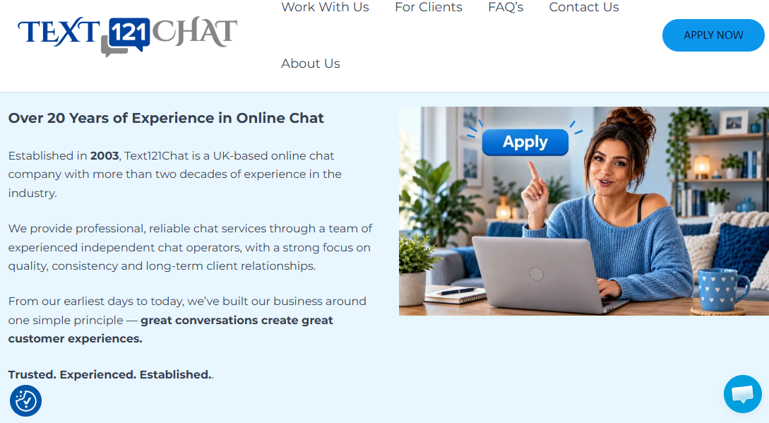Text121Chat homepage screenshot